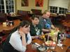 Liz, Jen, and John at the traditional post-con Golden Corral gorging